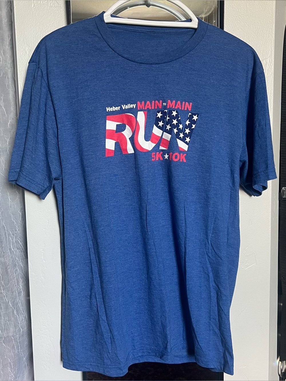 Men's Blue 'Run' Graphic T-Shirt